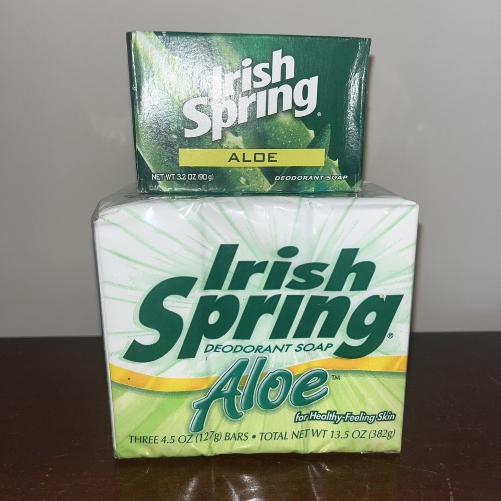 3X Irish Spring ALOE 4.5 oz Bars DISCONTINUED & 1 - 3.2 Oz Bar Vintage